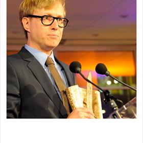 Bijna sprakeloos. Peter Terrin, winnaar van de AKO Literatuurprijs 2012.