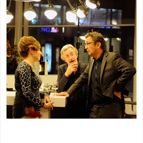 Harminke Medendorp (hoofdredacteur uitgeverij Podium), Louis Behre (organisator Crossing Border Festival),&#160;Cees Debets (directeur Theater aan het Spui).