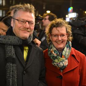 Wim Krings en echtgenote Martine Botman (Boekhandel Krings, Sittard).