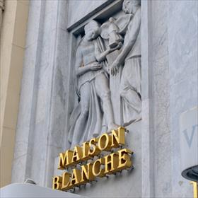 Bestemming bereikt: Restaurant Maison Blanche.