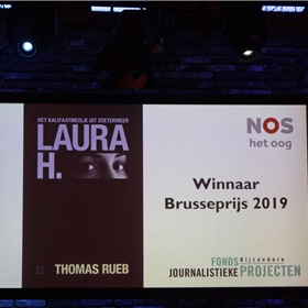 Het moment, zaterdagavond 15 juni 2019, om 23:40 uur: Thomas Rueb wordt uitgeroepen tot de winnaar van de Brusseprijs 2019. De jury koos zijn boek 'Laura H. Het kalifaatmeisje uit Zoetermeer' als het beste journalistieke boek van afgelopen jaar.