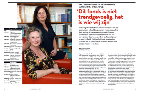 Jacqueline Smit en Ingrid Meurs (uitgeverij Orlando):  ‘Dit fonds is niet trendgevoelig, het is wie wij zijn’