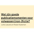 Wanneer een boek voor volwassenen publiceren?