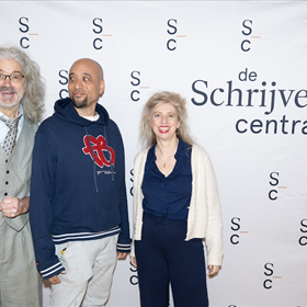 Drie leden van de Adviesraad Literaire Makers: Aby Hartog, Rashid Novaire en Suzanna Jansen