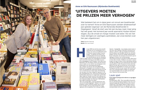 Anne en Erik Rasmussen (Rijnlandse Boekhandel): ‘Uitgevers moeten de prijzen meer verhogen’