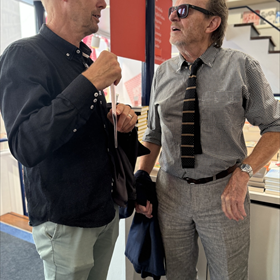 Marius de Smet (oud-boekverkoper) en Guus Thijssen (oud-Nieuwscentrumchef)