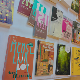 Op tafels werd een deel van de oogst gepresenteerd: Franse vertalingen van Nederlandse boeken en vice versa